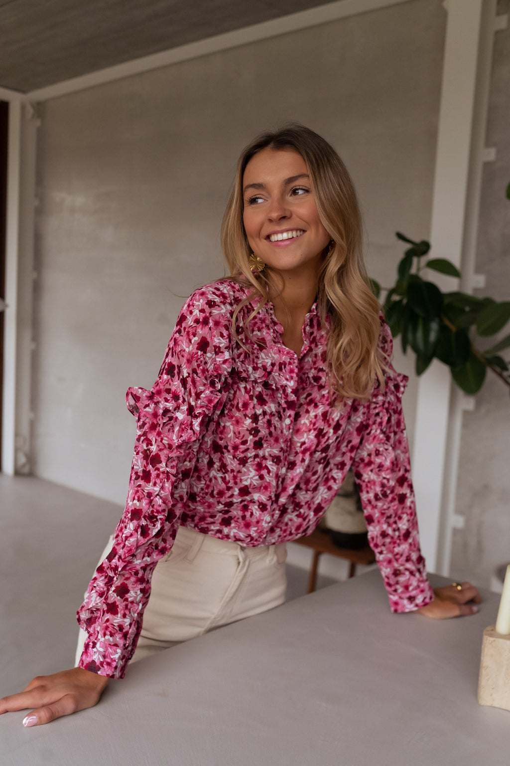 Blouse Ogda - rose à fleurs