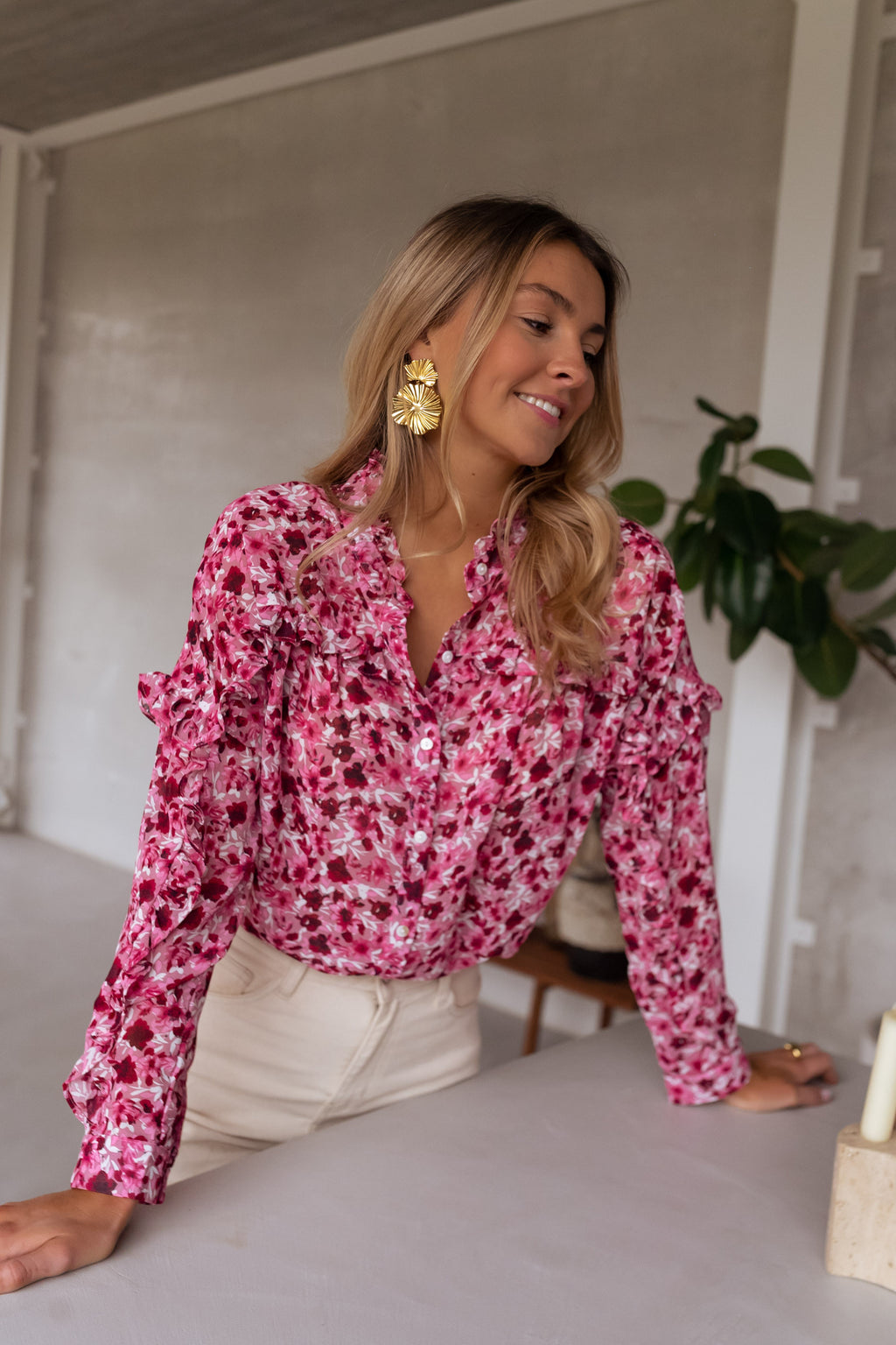 Ogda blouse - Pink floral