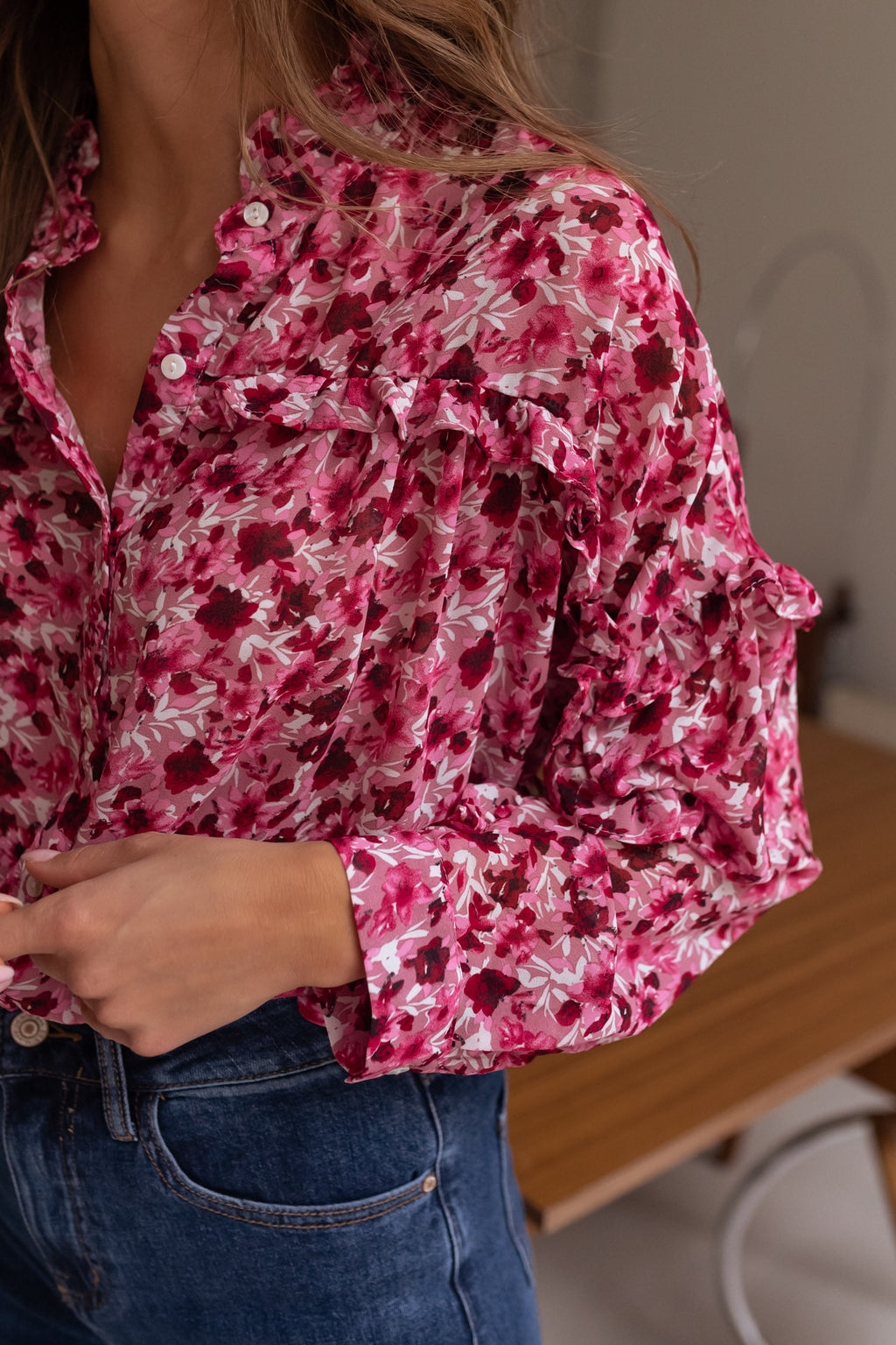 Blouse Ogda - rose à fleurs