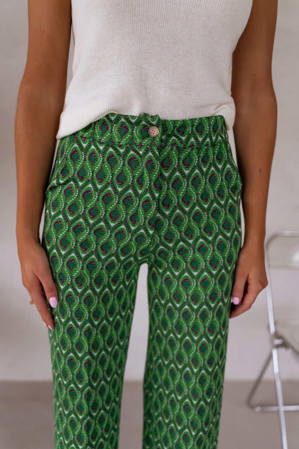 Pants Peter - green patterned