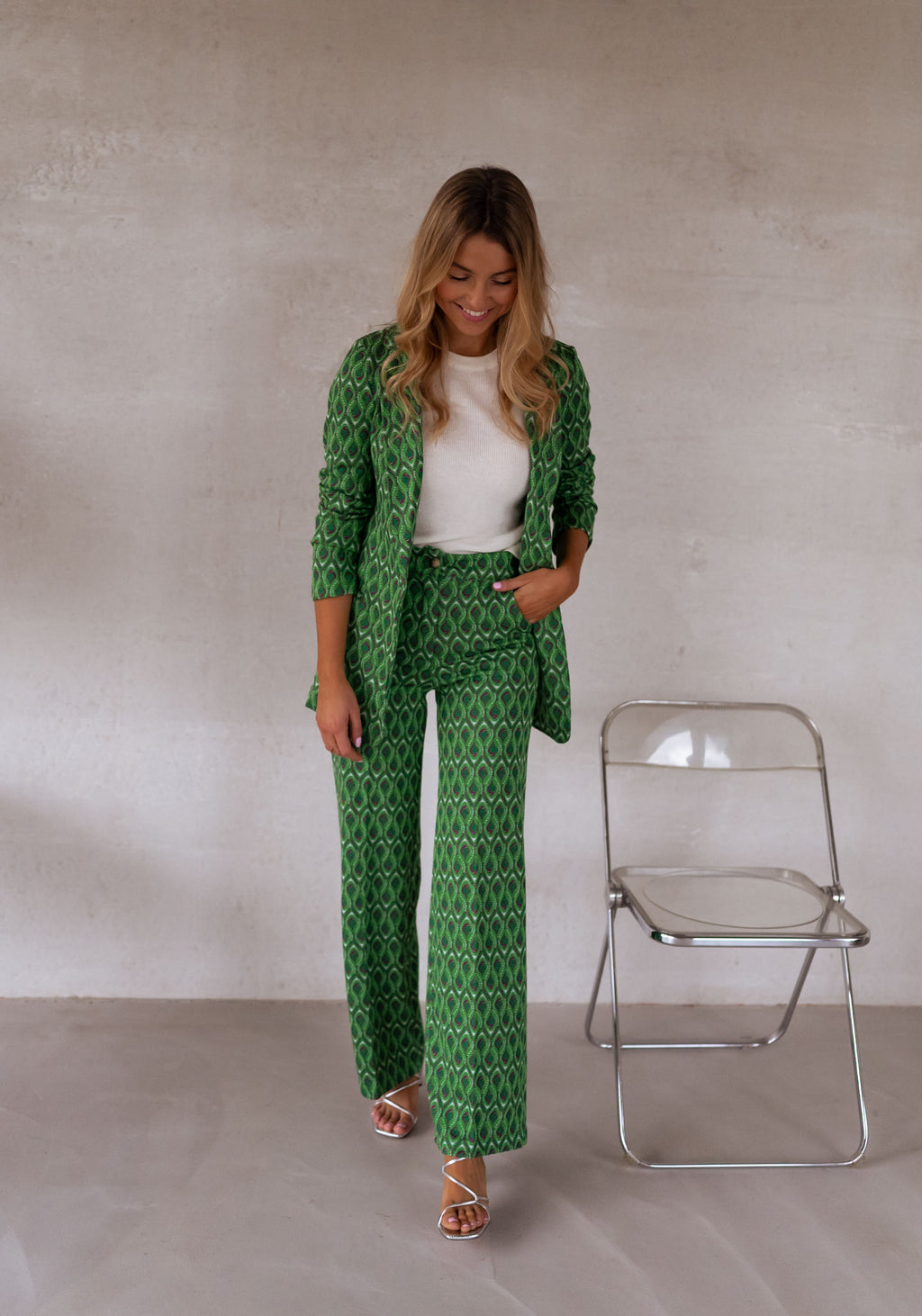 Pants Peter - green patterned