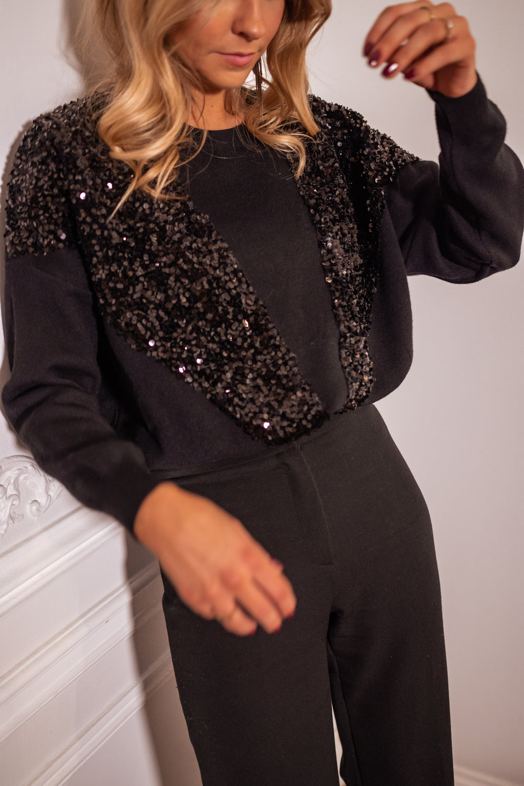 Sweater Dorine - black with glitters 