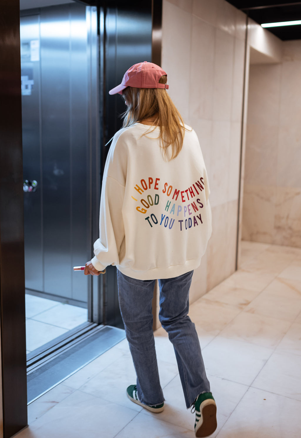 Sweatshirt Galou - Ecru with writings