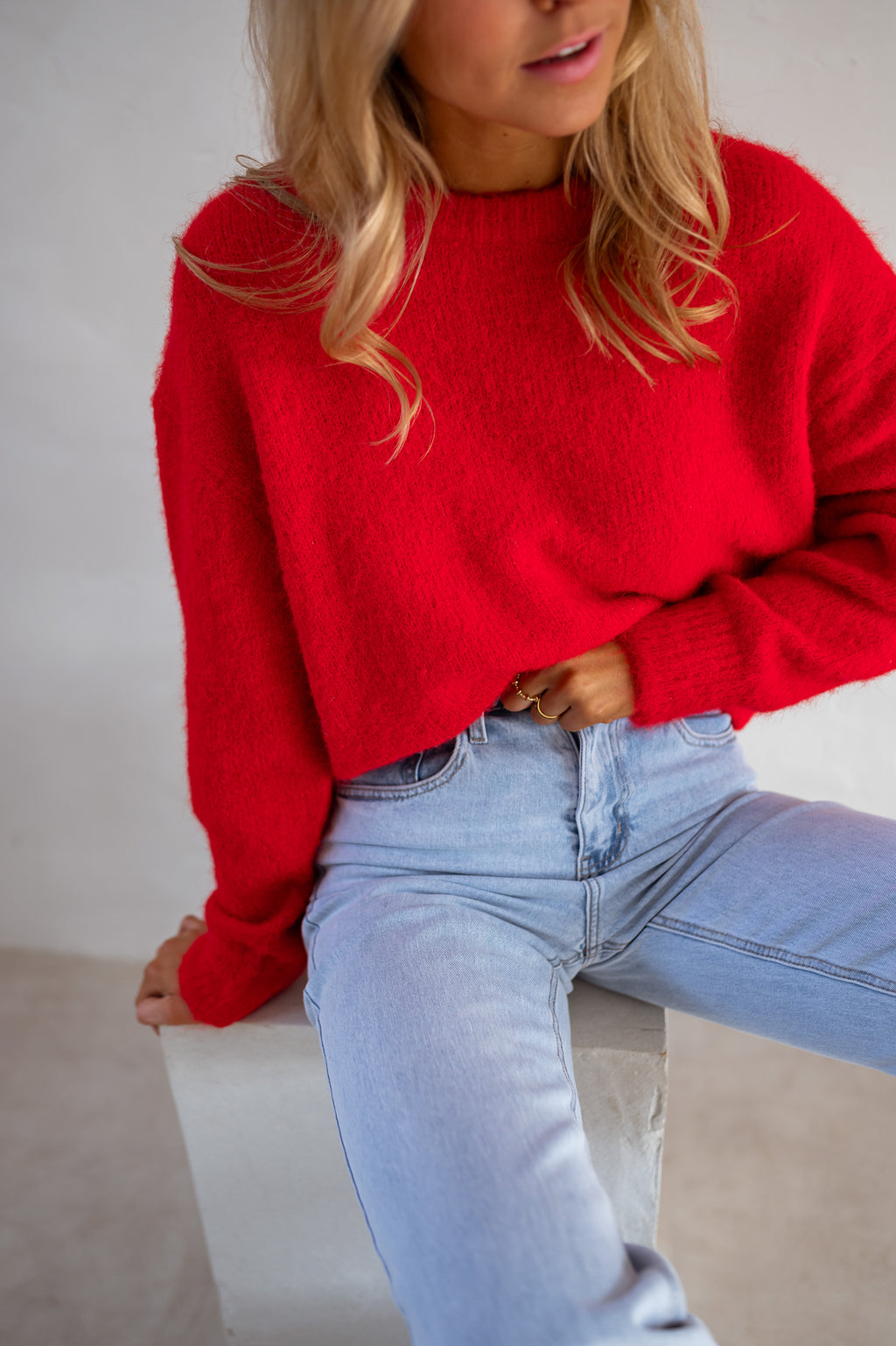 Melania sweater - red