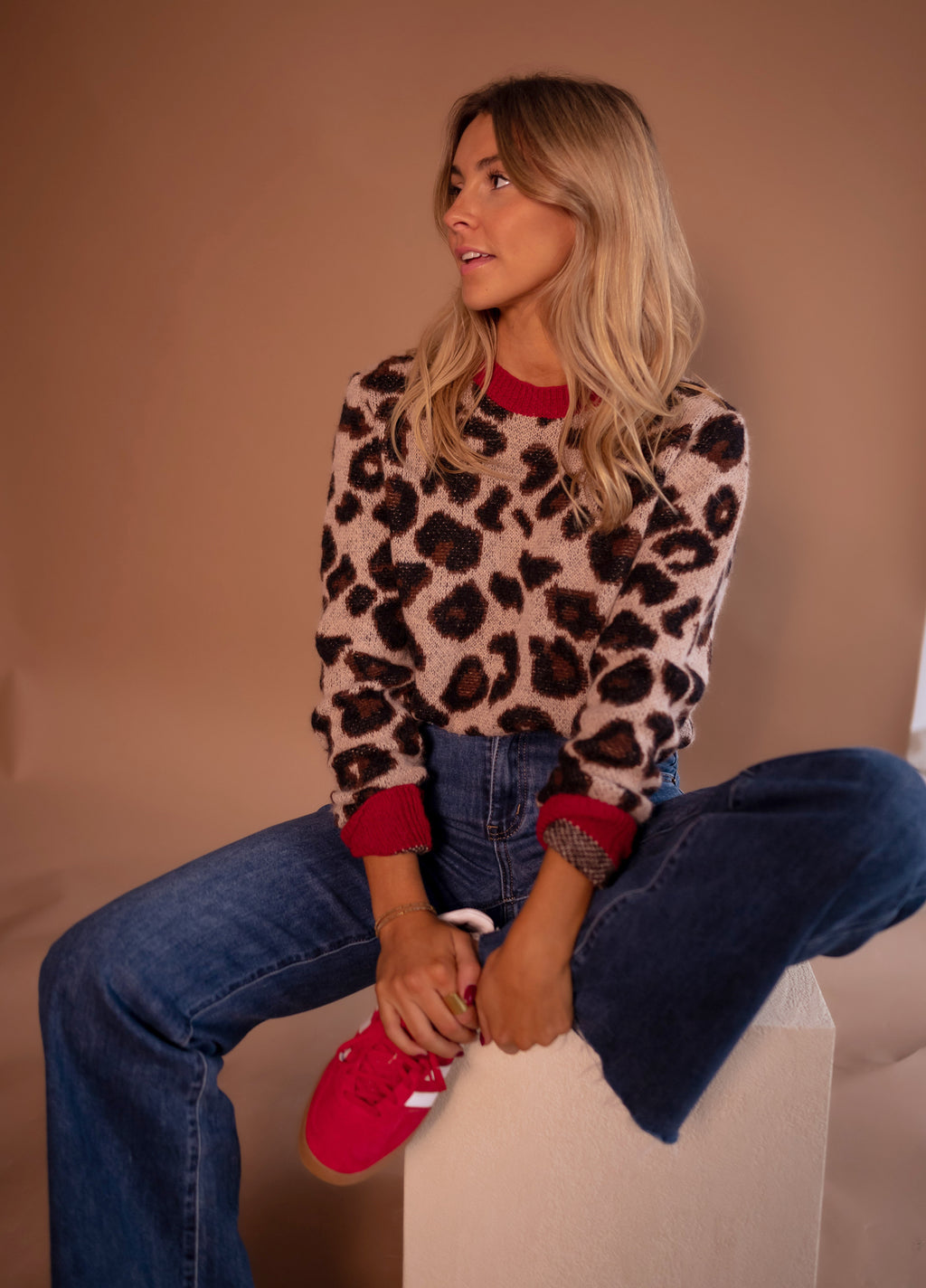 Sweater Riley - Leopard and Red