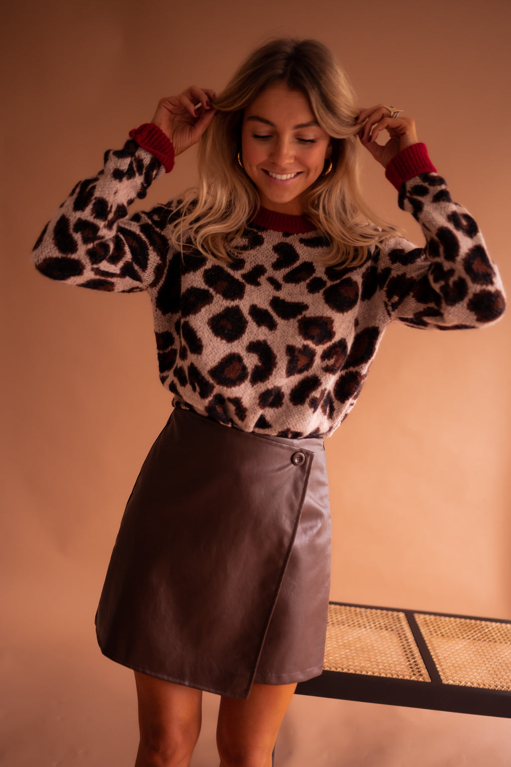 Sweater Riley - Leopard and Red