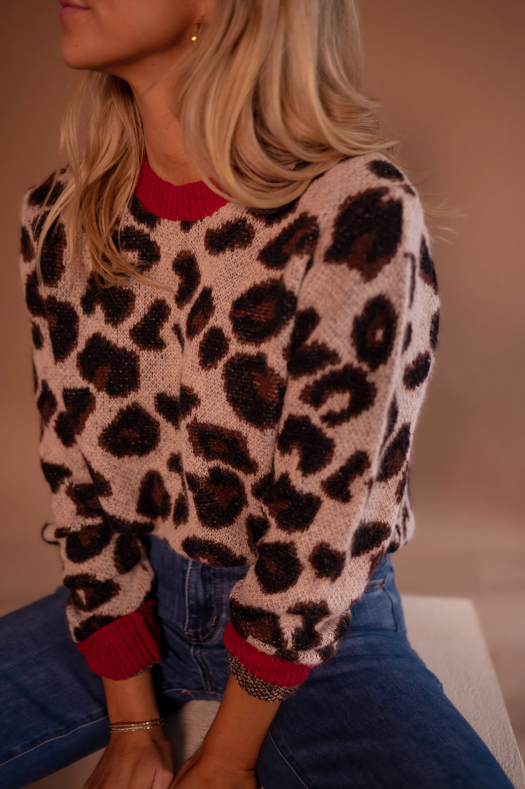 Sweater Riley - Leopard and Red