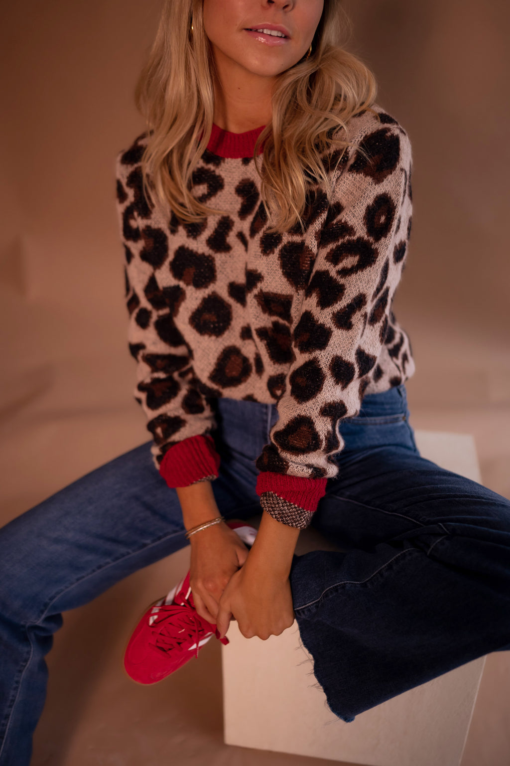 Sweater Riley - Leopard and Red