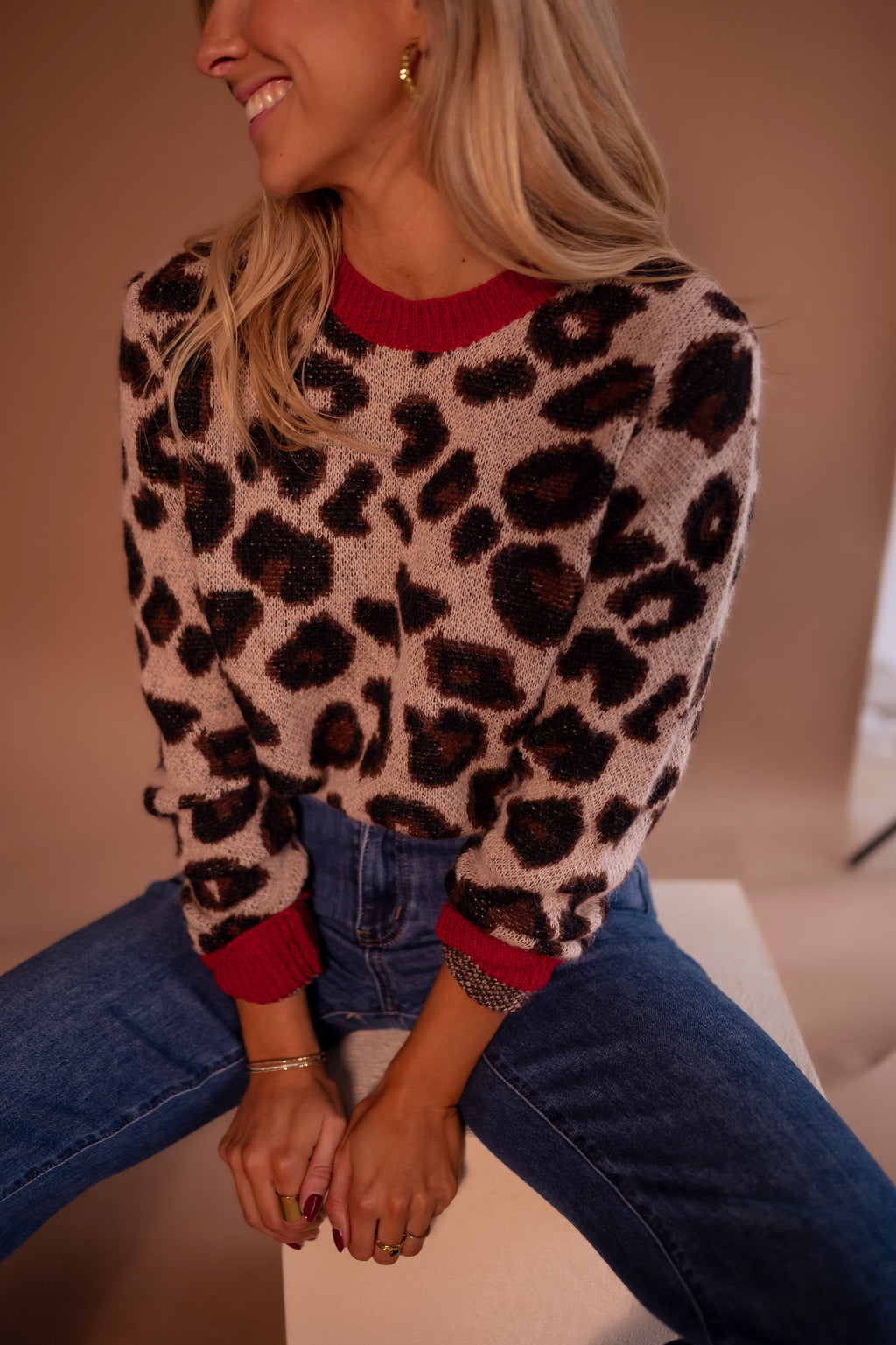 Sweater Riley - Leopard and Red