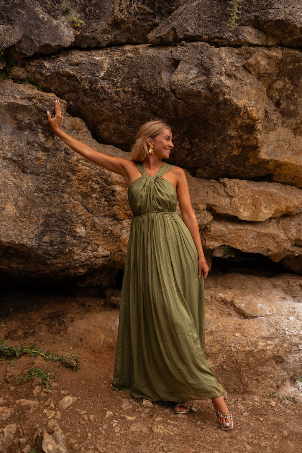 Floria dress - green silk