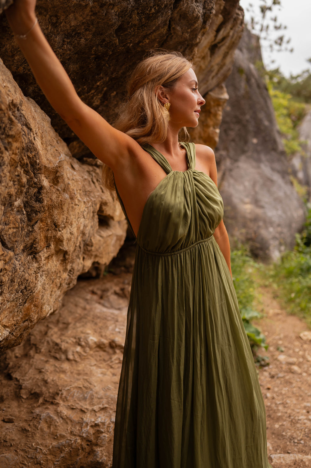 Floria dress - green silk