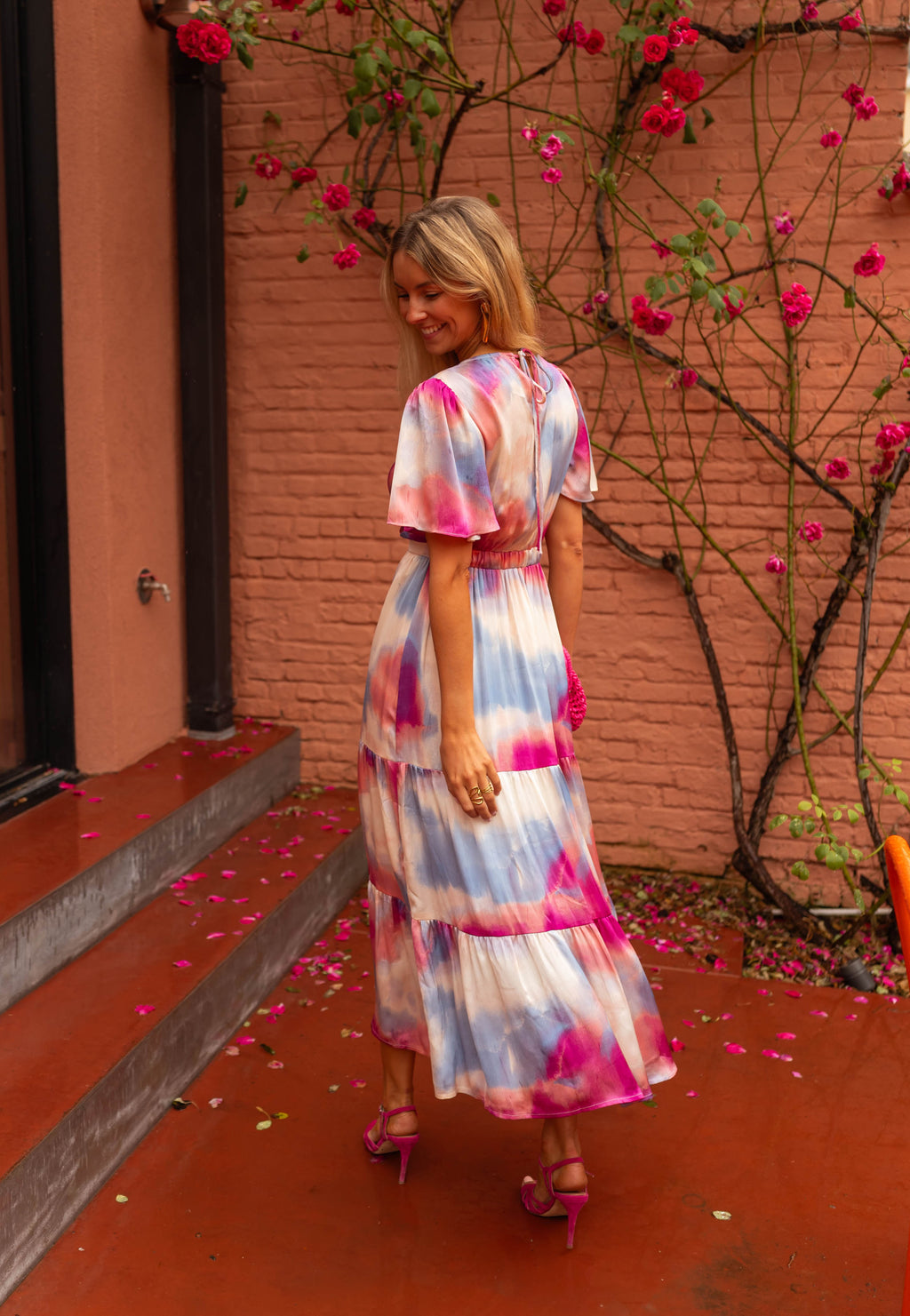 Franka dress - blue and pink patterns