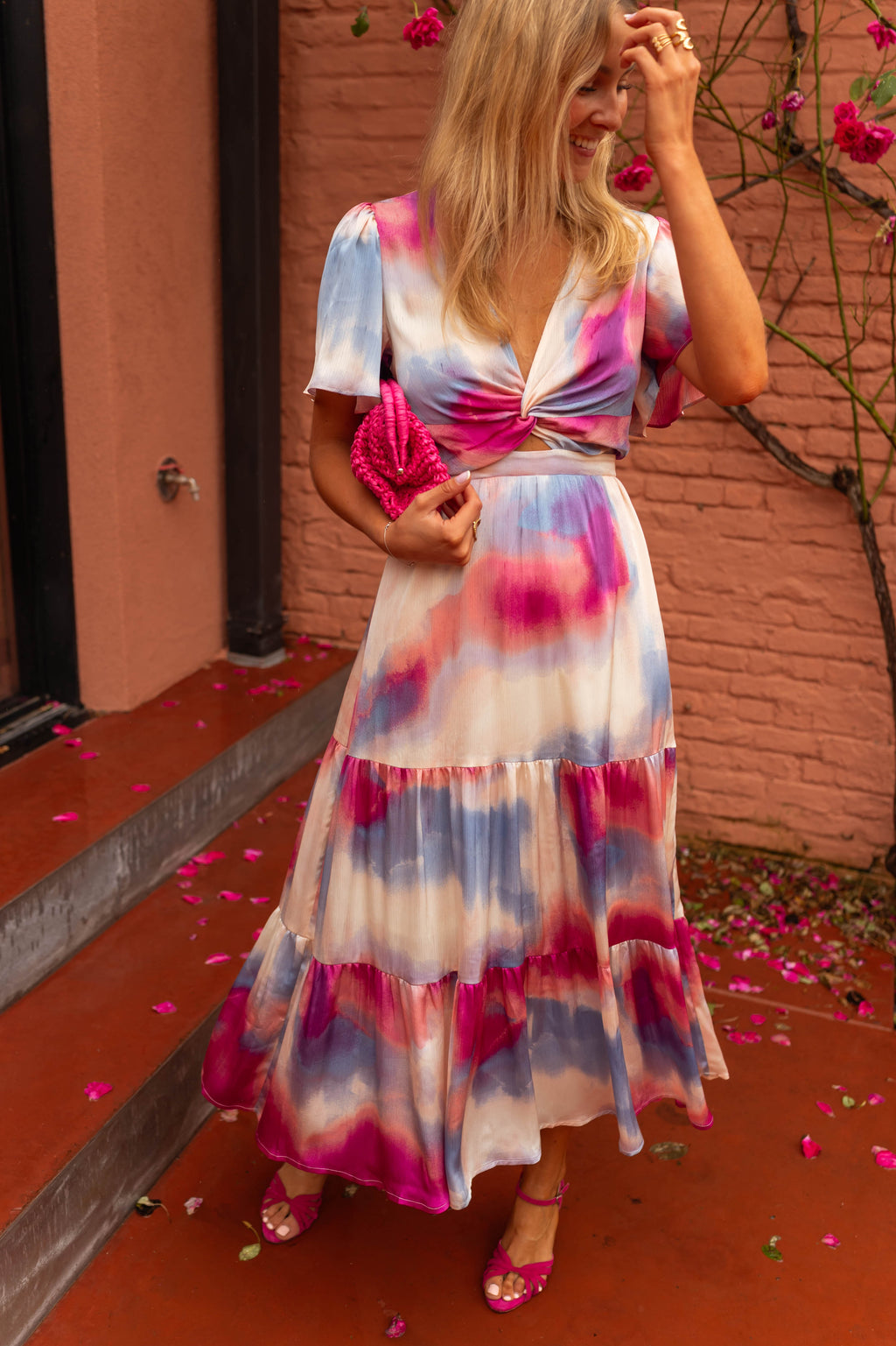 Franka dress - blue and pink patterns