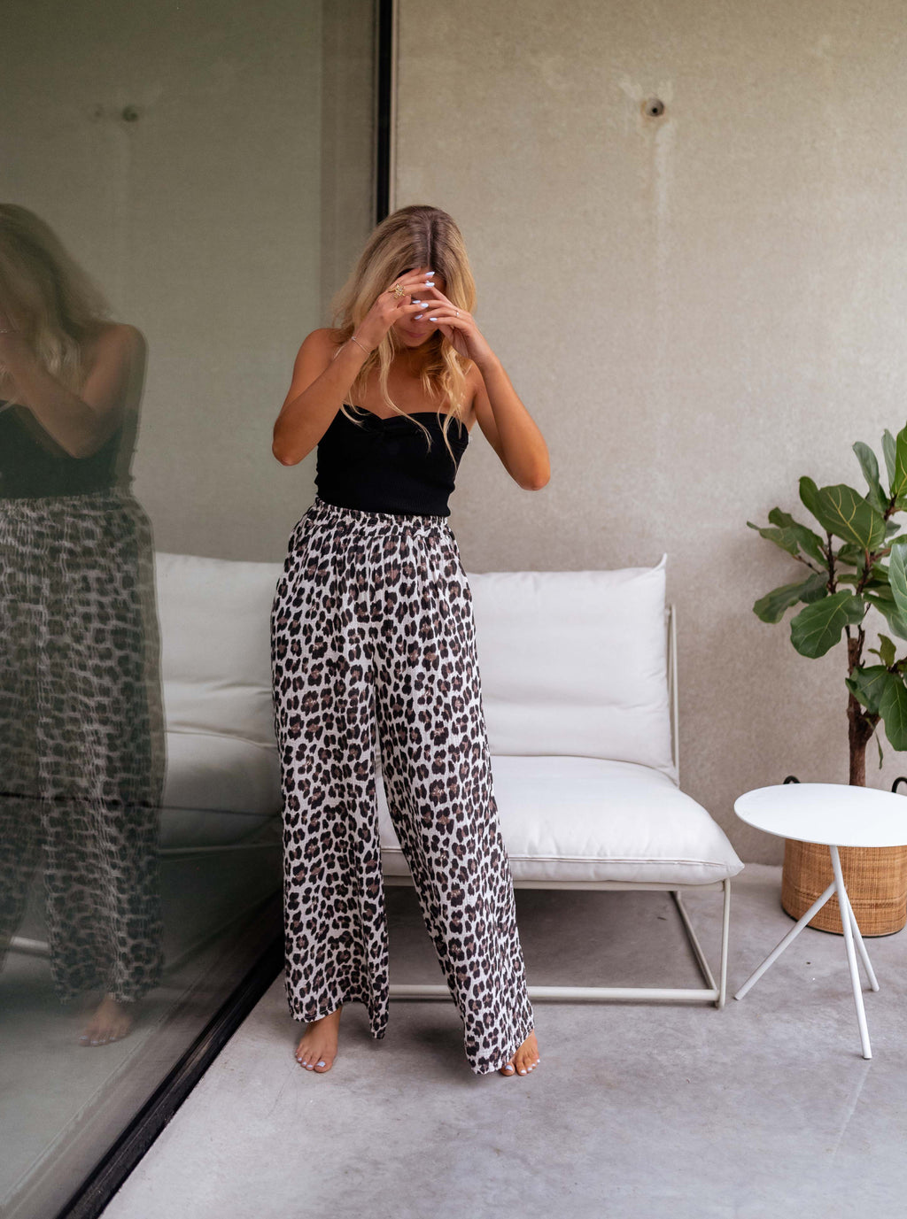 Pants Shiva - leopard in coton gauze