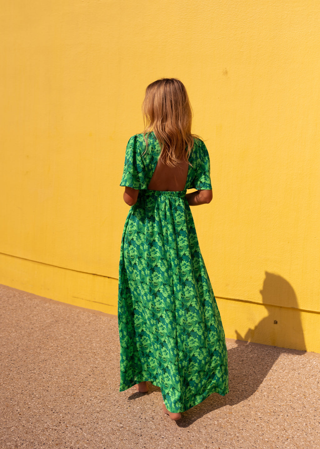 Dress Tiphaine - green patterned