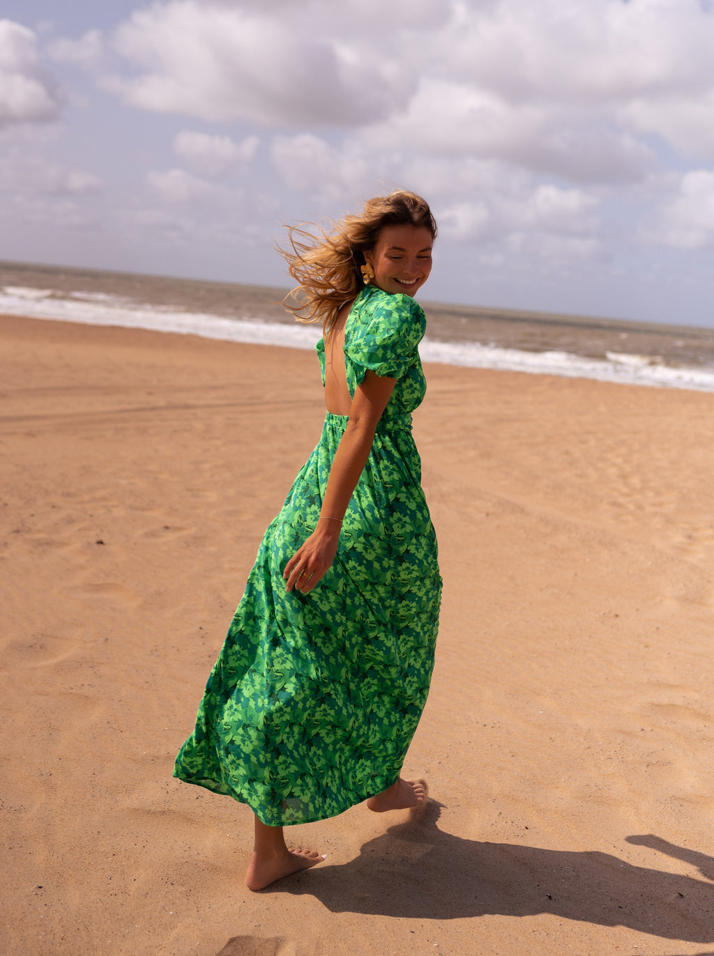 Dress Tiphaine - green patterned